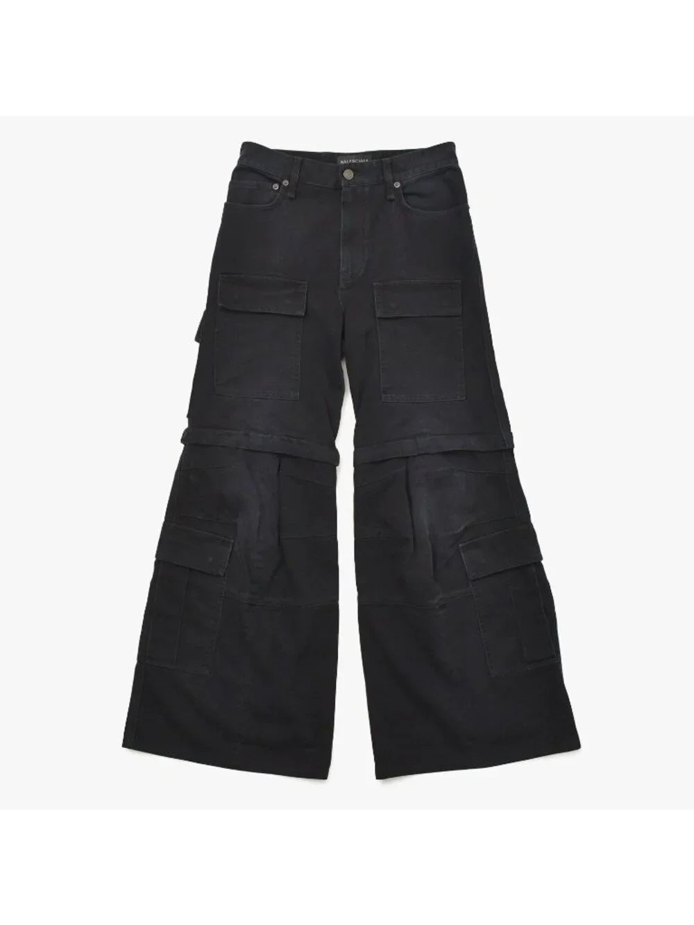 Balenciaga Flared Cargo Pants a Dos 2-Way XS Black